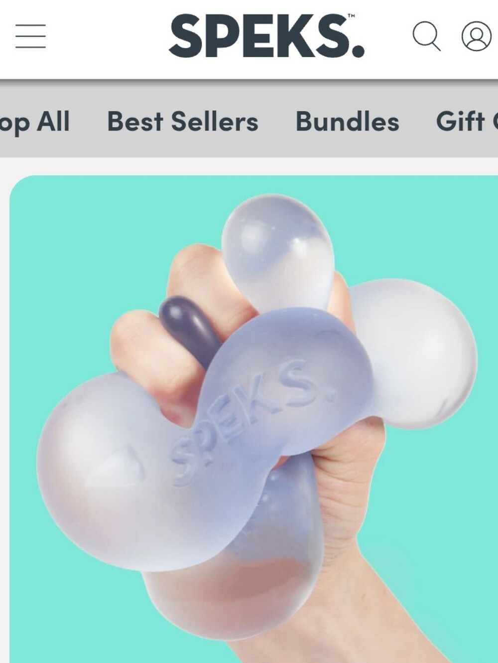 Gump Memory Gel Stress Ball JUMBO FROSTED BLUE DEW